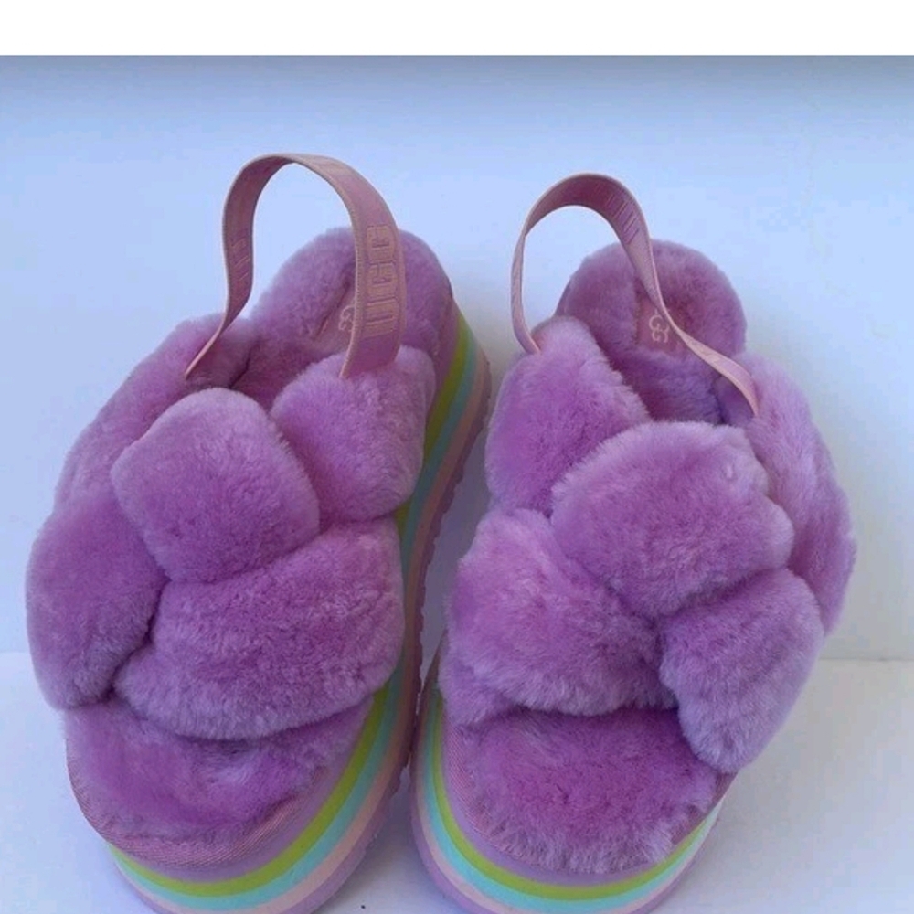 UGG Disco Knot Genuine Shearling Slide,  Wildflower US SZ 10 - Picture 3 of 9